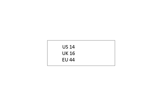 Size label for clothes Model TL-M166